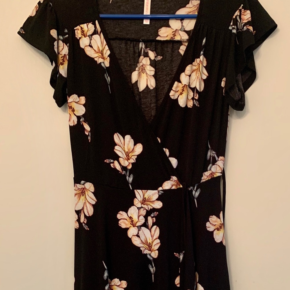 floral wrap dress